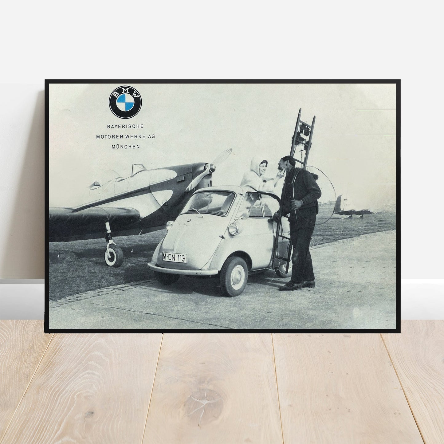 1955 BMW Isetta Aeroplane - Retro Car Prints