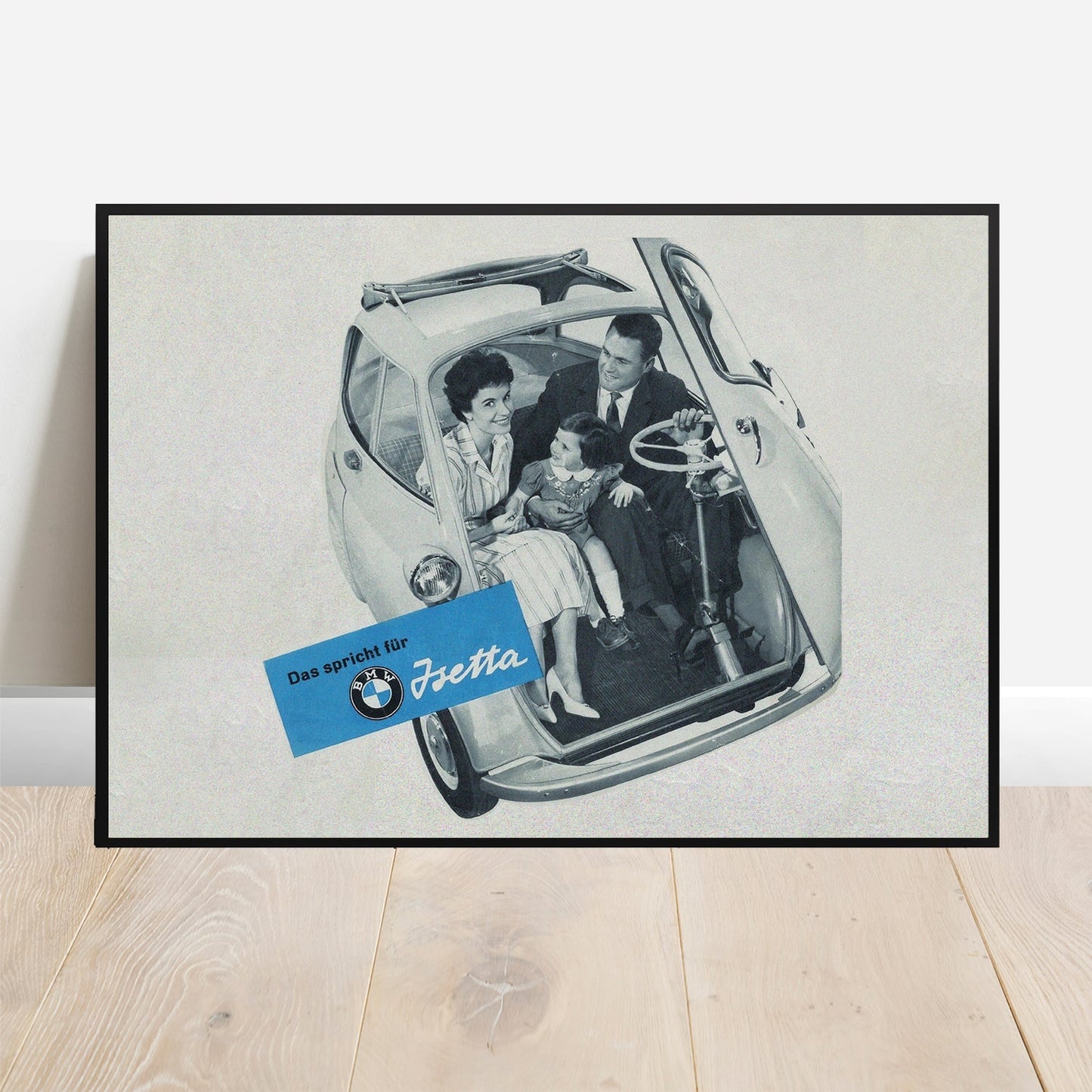 1955 BMW Isetta Family - Retro Car Prints