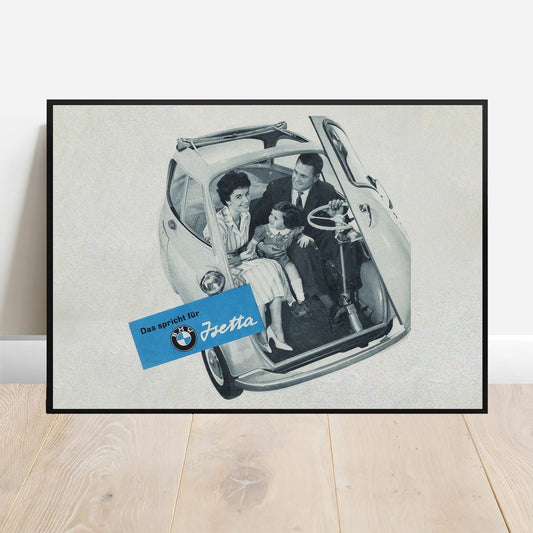 1955 BMW Isetta Family - Retro Car Prints