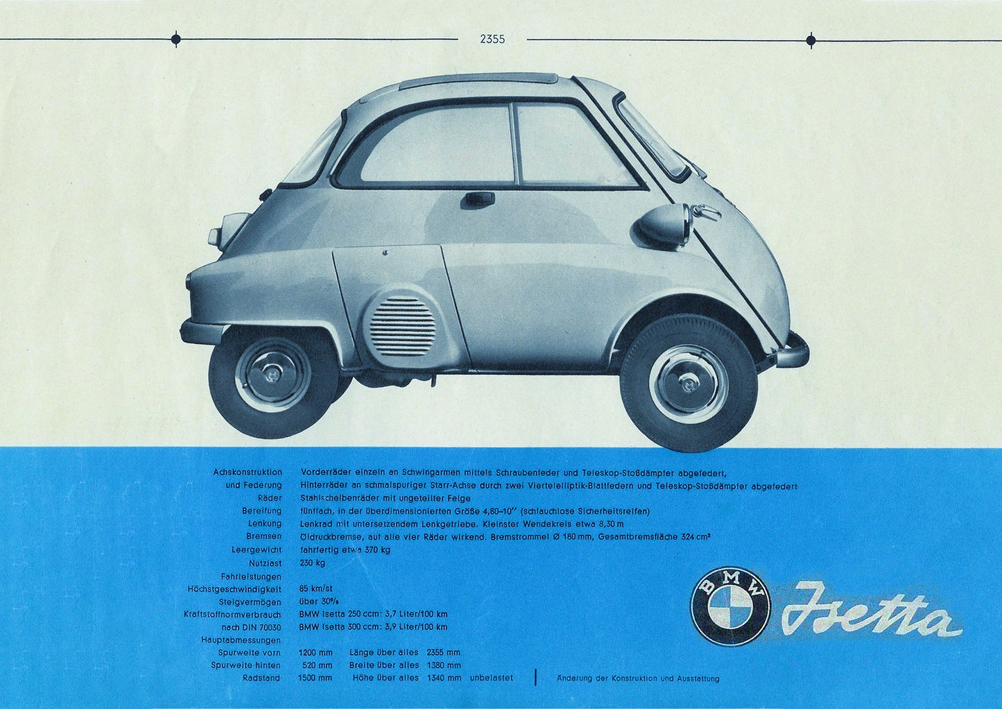 1955 BMW Isetta Brochure