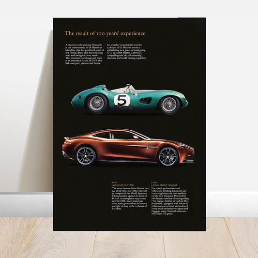 Aston Martin Vanquish vs DBR1 - Retro Car Prints