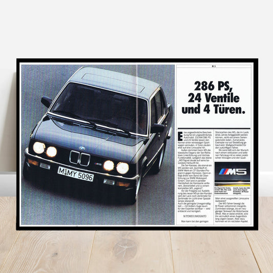 BMW E28 M5 Horsepower - Retro Car Prints