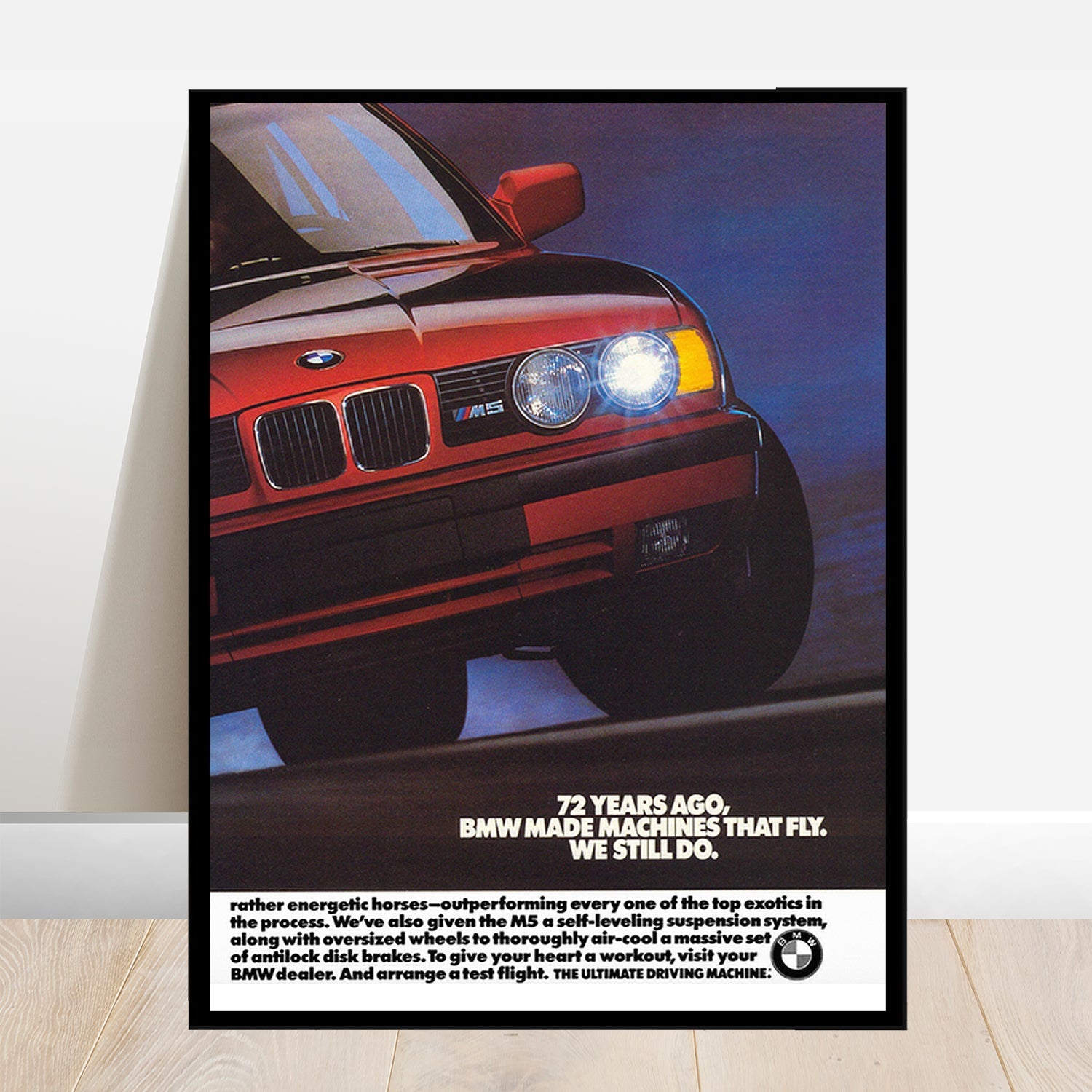 BMW E34 M5 72 Years Ago - Retro Car Prints