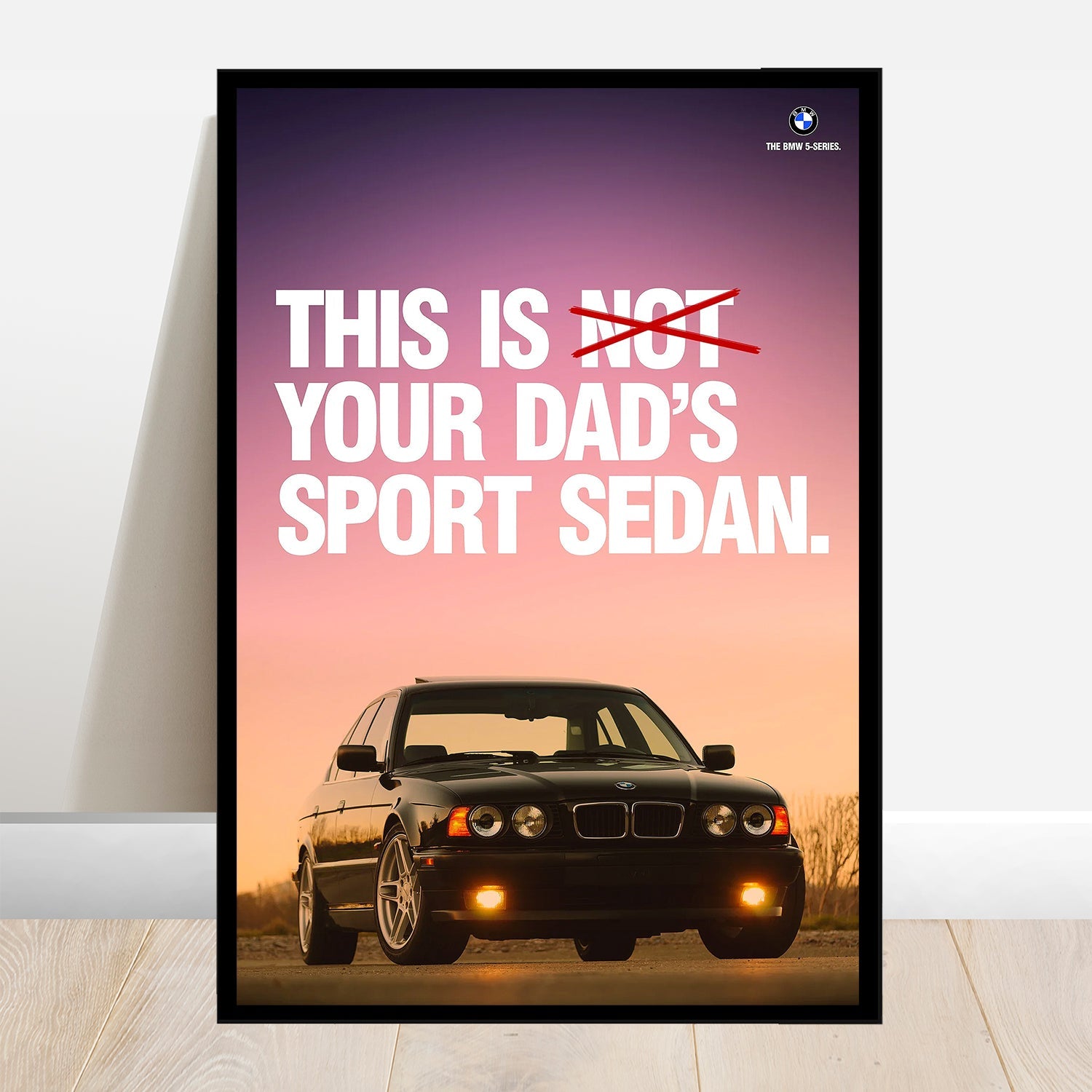 BMW E34 M5 Dad's Sport Sedan - Retro Car Prints