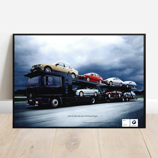 BMW E39 M5 Mercedes Truck - Retro Car Prints