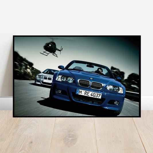 BMW E46 Helicopter - Retro Car Prints