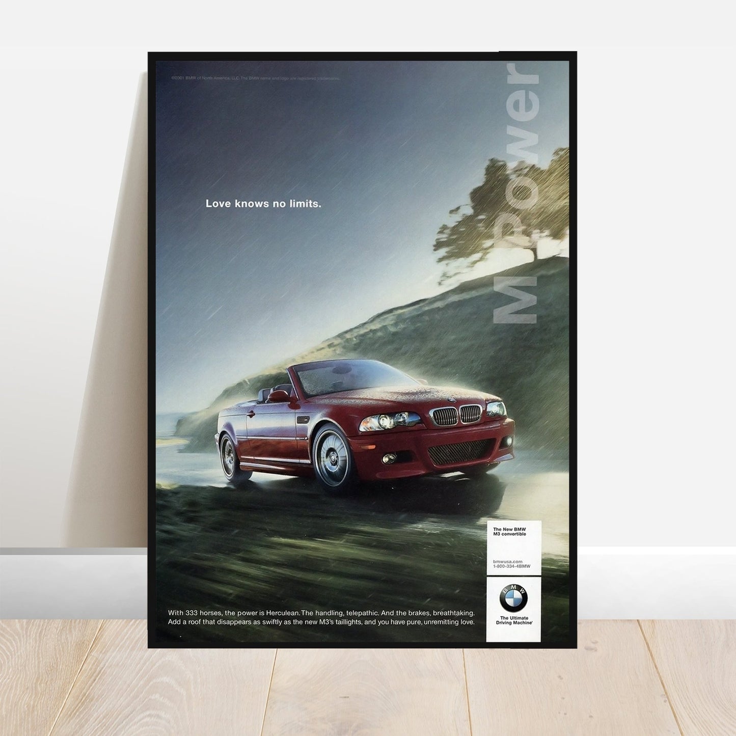 BMW E46 Love Knows No Limits - Retro Car Prints