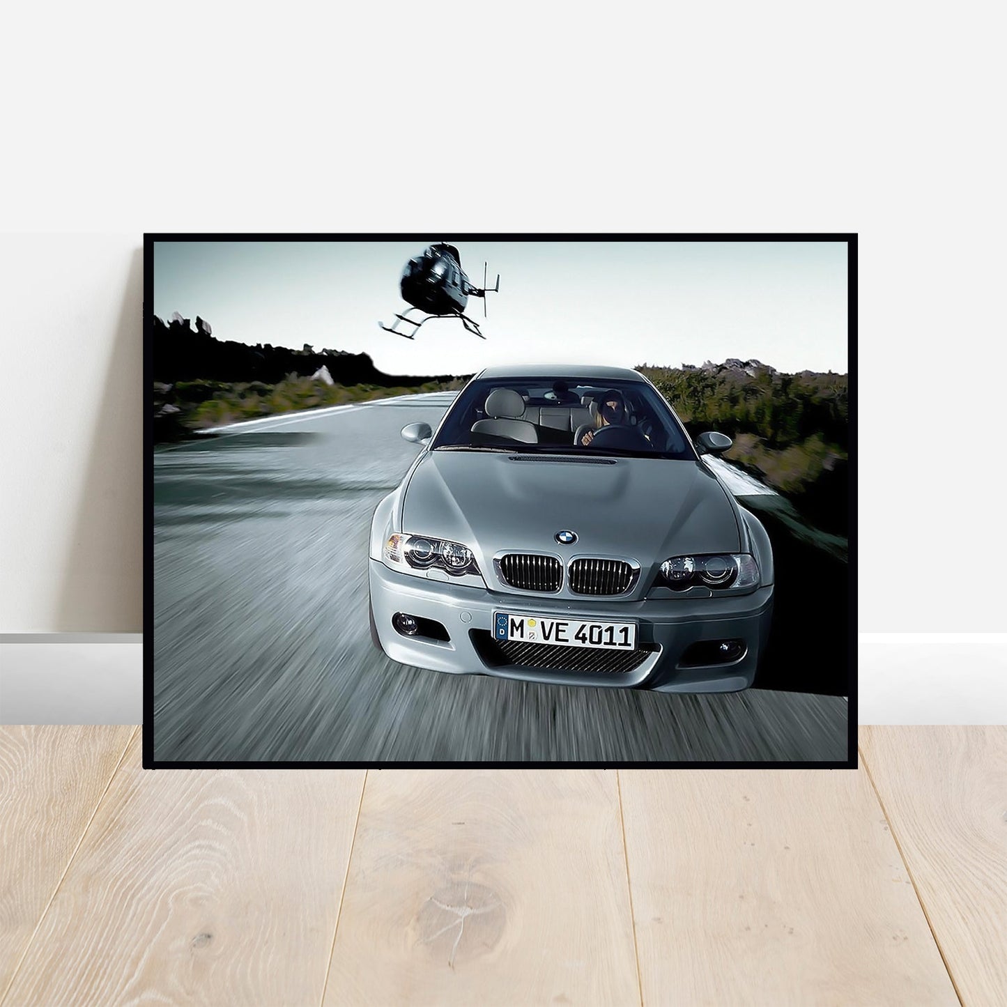 BMW E46 M3 Helicopter - Retro Car Prints