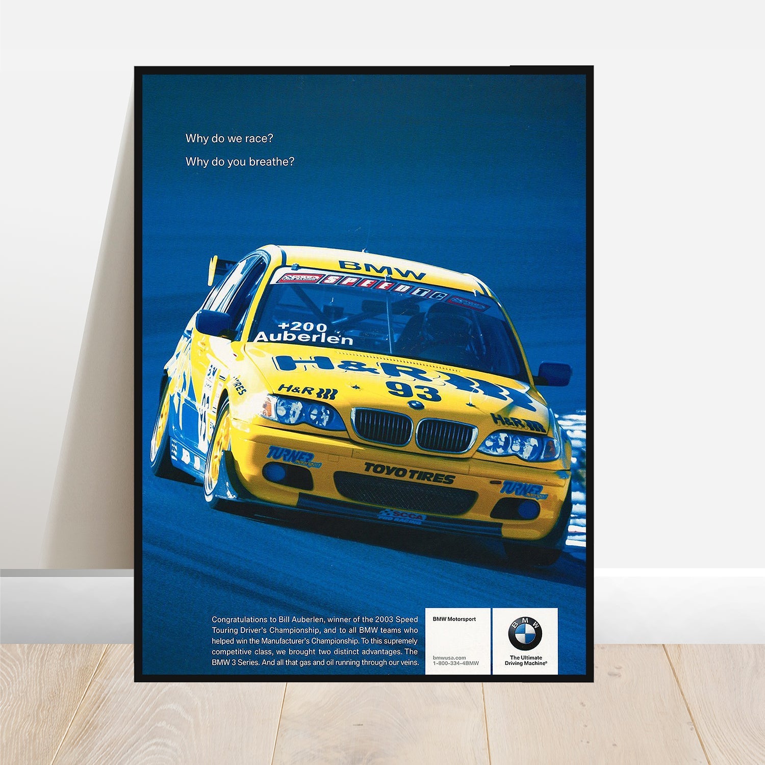 BMW E46 Why Do We Race? - Retro Car Prints