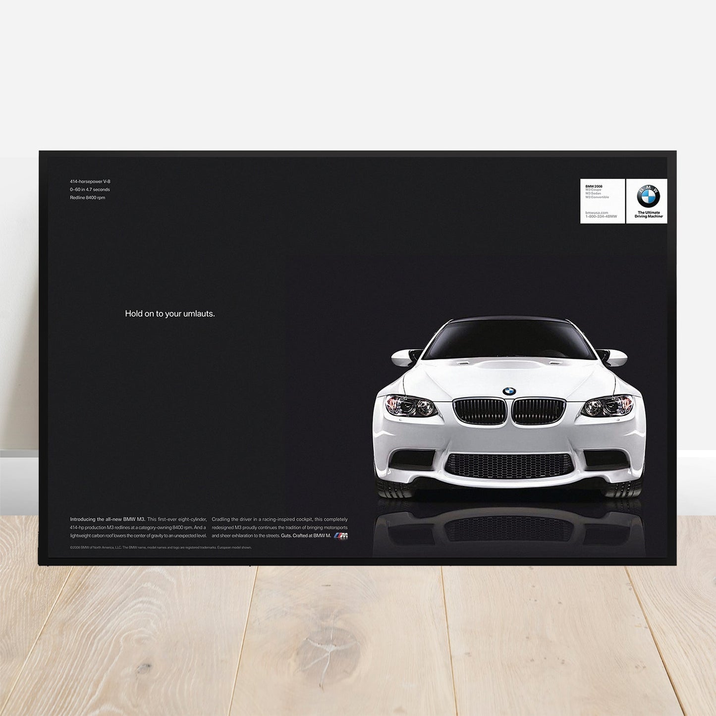 BMW E92 M3 Hold on - Retro Car Prints